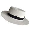 Sombrero de Paja Elegante con Logo M de Diseñador Japonés para Mujer Estilo Francés Estilo Hepburn Celebridad Vacaciones Costeras Sombrero de Playa para Mujer Verano