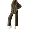 Comercio exterior transfronterizo Amazon Europeo y Americano 2026 ropa de mujer cómoda y elegante, cuello redondo holgada manga larga elástica pantalones largos ropa de estar