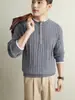 Suéter de punto de ochos estilo old money para hombre de otoño e invierno, suéter de punto de ochos de dos piezas falsas, suelto, de caballero, cálido, capa base, manga larga
