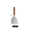 Espátula de Cocina de Acero Inoxidable con Mango de Madera Espátula para Freír Teppanyaki Espátula Ranurada Espátula para Bistec Espátula Triangular Espátula para Pizza Crepas