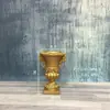 Casamento Coluna Romana Dourada Vaso de Flores Prateleira Guia de Estrada Listrado Europeu Troféu Fibra de Vidro Adereços de Casamento