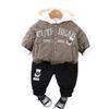 Ropa para Niños Otoño e Invierno Terciopelo Engrosado Conjunto de Dos Piezas Oso de Dibujos Animados para Niños Ropa Exterior de Algodón Traje de Invierno 1-3 Años 5 Ropas de Moda