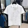 Camisa Polo de Luxo Leve para Homens, Camiseta de Manga Curta com Gola de Alta Qualidade, Novo Estilo Verão 2025, Roupa Masculina Tendência Bordada de Marca com Meia Manga