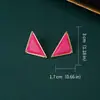 Estilo sencillo moda triángulo aleación resina aretes de botón para mujer triángulo geométrico joyería para mujer venta caliente transfronteriza