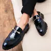 Moda Británica de Invierno Zapatos Casuales de Cuero con Punta Zapatos sin Cordones para Salón de Peluquería de Discoteca Zapatos Mocasines que Aumentan la Altura Zapatos Cálidos de Algodón para Hombre