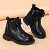 Elegantes botas de cuero para niñas, botas estilo Martin de caña alta, botas de moda ultraligeras, botines modernos para niños pequeños y preescolares