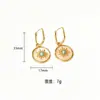 Pendientes de Girasol de Nácar Natural Chapados en Oro de 24 Quilates, Moda de Alta Gama, Lujo Ligero, Pendientes Elegantes, Accesorios de Moda