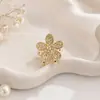Pinza Lateral Metálica Retro Linda Pequeña de Pedrería Moda Pinza para Cola de Caballo Alta Pasador de Flor Versátil de Gama Alta Accesorios para el Cabello