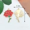 Accesorios de bricolaje Serie Roja Material de aleación Flor clásica Ins Pendientes Pulsera Llavero Colgante