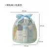 Bolsa de Tocador Portátil de Malla Drenable con Cierre de Cordón, Bolsa de Almacenamiento de Gran Capacidad para Cosméticos de Dormitorio Estudiantil