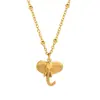 Estilo Japonés y Coreano Simple Lindo Pequeño Joyería Animal Elefante Mini Collar Clavícula Acero Titanio No Cae El Mejor Amigo de la Niña Regalo