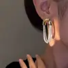 Pendientes de Borla Metálicos Semiredondos de Múltiples Capas con Sentido de Diseño Simple de Nicho para Mujer 2024 Nueva Moda Pendientes Distintivos