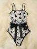 Lingerie sexy suprimento transfronteiriço comércio exterior europeu e americano sexy alça única feminina estampada fábrica atacado