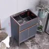 Gabinete de fregadero de acero inoxidable Gabinete de balcón Fregadero de lavandería integrado Lavavajillas Gabinete de piso de cocina Apartamento pequeño Gabinete de baño para el hogar