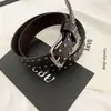 Cinto de Designer Americano Hip-Hop Punk de Nicho para Mulheres, Novo Cinto Largo 2025, Cinto Branco Versátil Estilo Ins para Homens