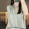26 Camisola de Verano Más Vendida con Cuello en V para Mujer, Estilo Coreano sin Mangas Holgada Adelgazante, Adecuada para Usar en Capas o Sola, Top de Color Sólido