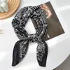 Lenço Quadrado de Seda Retrô Coreano com Estampa Paisley e Toque de Luxo, Combinado com uma Camisa, Lenço Quadrado Versátil para Cintura, Xale, Protetor de Pescoço