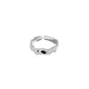 Anillo de plata de ley S925 para mujer, estilo coreano INS, diseño de lujo, ligero, con textura plisada, combinable y circonitas.