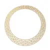 Colar Europeu e Americano Transfronteiriço de Design de Novo Produto com 5 Fileiras de Fio de Aço Elástico e Pedras Strass Luxuoso Totalmente Cravejado Aberto Venda por Atacado