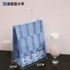 Bolsas de Empaque para Repostería de Café y Té de Leche Serie Boba Bolsas de Tote Bolsas de Papel Kraft para Postres Bolsas Impermeables para Regalos