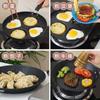Productos Nuevos Transfronterizos Sartén para Freír Huevos de Cuatro Agujeros Piedra Maifan Antiadherente Fondo Plano Sartén para Desayuno Mini Sartén Artefacto de Cocina Utensilios de Cocina