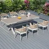 Juego de mesa y sillas de exterior para patio de villa, balcón abierto de ocio, silla de ratán, moderno, impermeable y a prueba de sol, combinación de mesa y sillas de jardín para exteriores