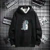 Sudadera con capucha para hombre, estilo otoño e invierno, corte holgado, nuevo modelo 2026, forrada de felpa, engrosada, estampado de marca de moda, chaqueta pullover casual