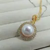 Moda Estilo Coreano Simple Fresco Perla de Agua Dulce Pez Dorado Pequeño Colgante Collar Nicho Gama Alta Versátil Cadena para Clavícula