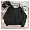 Sudadera con capucha y cremallera de moda y elegante, versátil, adelgazante, para mujer, nueva temporada Primavera 2025, Unisex, Negro