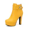 Botines Gruesos Comercio Exterior Botas de Tacón Alto Hebilla de Cinturón 4 talla extra Estilo Retro Nuevo Botas Botas Romanas Mesa de Agua Amazon Blancas Mujer