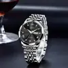 Reloj de Moda Lige/Lige Resistente al Agua con Doble Calendario para Hombre, Reloj de Cuarzo Luminoso, Reloj de Negocios Multifuncional