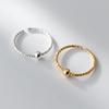 Anillo de plata de ley S925 Nalan con diseño de flor de coche y cuentas, estilo nicho, joyería de mano con temperamento y sentimiento R00896