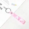 6053 # Llavero Accesorio de Cordón de Cuero de Goma Suave Colorido con Letras Felices, Colgante de Cadena de Cuatro Secciones Hecho a Mano, Regalo de Graduación