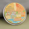 Monedas conmemorativas de ciudades, recuerdos turísticos, monedas coloridas en relieve con paisajes arquitectónicos de Beijing, Shanghái y Nanjing, monedas conmemorativas coleccionables