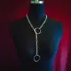 Brinquedos Sexuais Estilo Gótico Corrente Feminina Pingente de Cadeado de Coração Laço Fashion Círculo Ajustável Colar de Coração Brinquedo