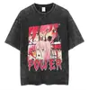 Berserk Jujutsu Kaisen Anime Japonês Retro Lavado Camiseta de Manga Curta Tendência