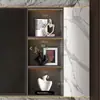 Móvel de TV de Luxo Leve Estilo Italiano Decoração de Nicho Modelo Novo 2025 Decoração Inspirada em Bar de Vinhos Gabinete de Vidro para Casa Nova Ornamentos