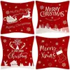 Capas de almofada de Natal outono e inverno transfronteiriças, capas de almofada de sofá, almofadas decorativas de linho estampadas, atmosfera de Natal no atacado