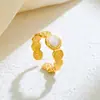 Personalidad Europea y Americana Exagerada Acero Inoxidable Hidráulico Simple Doble Capa Línea Anillo Abierto Lujo Ligero Sensación de Gama Alta Anillo de Dedo Joyería para Mano