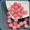 Pedra vermelha de gelo calcedônia pedra rosa contas diy acessórios de joias de cristal pulseira colar material para contas atacado