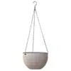 Cesta de Suspensão de Ferro Forjado Vaso de Flores Bola Absorvente Corrente de Flores Suporte de Flores de Parede Gancho para Orquídea Decoração de Corda de Cânhamo para Pendurar Orquídeas em Casa
