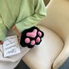 Bolsa de Felpa con Forma de Pata de Gato Linda de Dibujos Animados Estilo Coreano Suave y a la Moda Bolso Cruzado con Cadena Bolso de Hombro con Mini Muñeca para Niñas