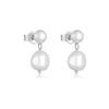 Estilo K de Plata Esterlina S925 Simple Personalizado Barroco Asimétrico Cuentas con Forma Especial Aretes de Perlas de Agua Dulce Aretes para Mujeres