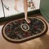 Alfombrilla de Diatomeas para Baño, Alfombrilla para Pies Resistente a la Suciedad Estilo Americano, Alfombrilla Absorbente de Agua Antideslizante para Inodoro, Alfombra de Separación Seca y Húmeda