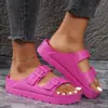 Nuevas Chanclas de EVA Multicolor Sandalias de Plataforma para Mujer Combinan con Todo Antideslizantes Cómodas Hebilla Ajustable Chanclas de Playa