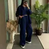 Conjunto de Dos Piezas de Lino de Moda para Mujer, Estilo Primavera Nuevo Transfronterizo Europeo y Americano, Pantalones Largos Sueltos de Cintura Alta