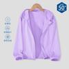 Ropa de protección solar de seda helada para niños y niñas, nueva de verano 2025, ropa de protección solar transpirable fina anti-ultravioleta, abrigo con capucha