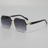 Gafas de Sol Estilo Nuevo para Niños Conduciendo con Cara Grande, Cuadradas Adelgazantes UV de Gama Alta con Media Montura para Hombres, Protección de Media Montura para Conducir