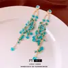 Pendientes de Borla de Cristal con Diamantes y Aguja de Plata Estilo Palacio Francés, Pendientes de Moda, Simples y de Gama Alta, Pendientes Exquisitos de Nicho