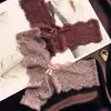 Nuevo Tanga de Encaje y Malla con Doble V en la Cintura Estilo Europeo y Americano de Alta Gama Forma de T Sexy de Cintura Baja Pantalones Cortos para Mujer
